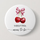 Mama to Be Cherry Pink Coquette Baby shower Button (Voorkant)