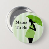 Mama to be Green Thmed Baby shower Button (Voorkant /achterkant)