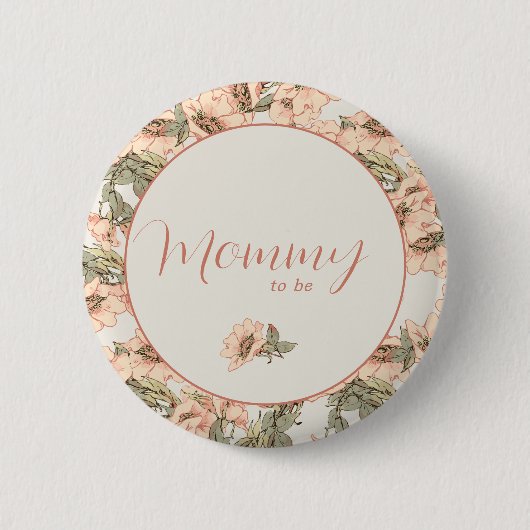 Mama To Be Wild Rozen Roze Ronde Button 5,7 Cm (Voorkant)
