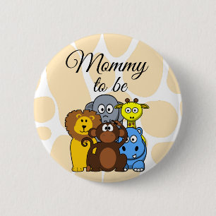 Mama to be Zoo Animals Baby shower knop Ronde Button 5,7 Cm