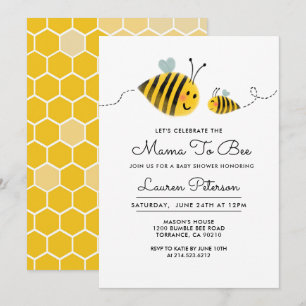 Mama to Bee Baby shower   Bumble Bee Kaart