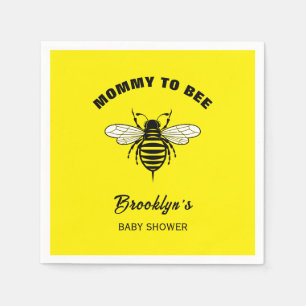 Mama to Bee Baby shower Geel Zwart Cool Stijlvol Servet