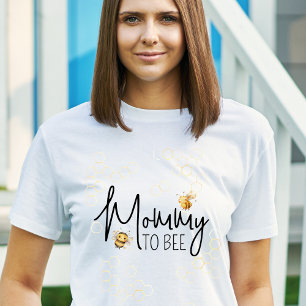 Mama to Bee Baby shower Geel Zwart Script T-shirt