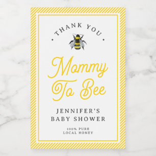  "Mama-to-Bee"-Baby shower honingveer Wijn Etiket