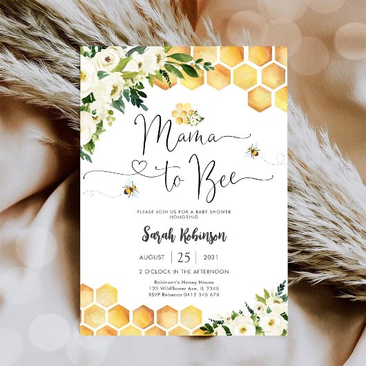Mama to Bee Baby Shower Invitation