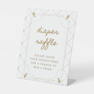 Mama To Bee Baby shower Luier Raffle Teken Reclamebord Met Voetstuk
