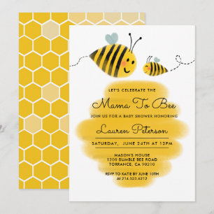 Mama to Bee Baby Shower Uitnodiging Hommeltje