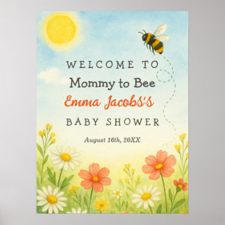 Mama to Bee Baby shower Welkom Poster