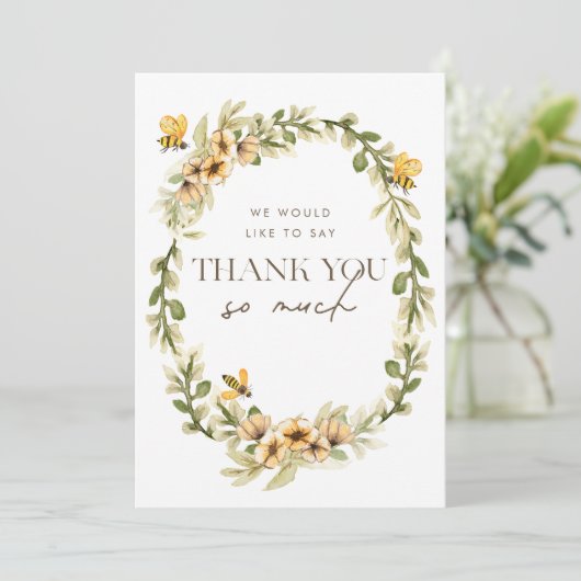 Mama to Bee Flat Downloadbaar Dank u kaart (Staand voorkant)