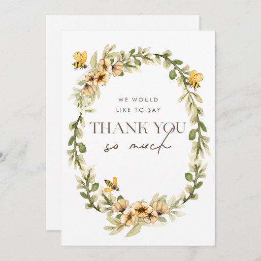 Mama to Bee Flat Downloadbaar Dank u kaart (Voorkant / Achterkant)