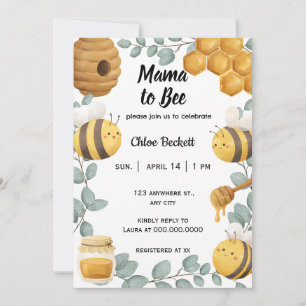 Mama to Bee Fleur sauvage Baby shower Invitation