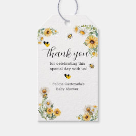 Mama to Bee Gele bloem Bumblebee Cadeaulabel