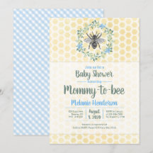 Mama to bee, honingraat, gingham, jongen baby show