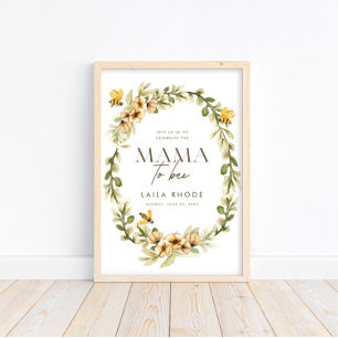 Mama to bee Spring Baby shower Welcome Sign Poster
