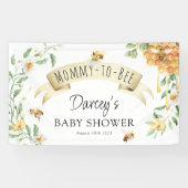 Mama-to-Bee Waterverf Honing Elegant Baby shower Spandoek (Horizontaal)