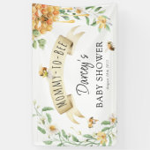 Mama-to-Bee Waterverf Honing Elegant Baby shower Spandoek (Verticaal)