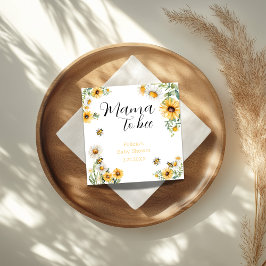 Mama to Bee Yellow flowers Bumblebee Baby shower Servet