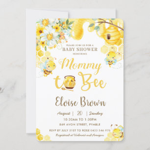 Mama to Bee Yellow Genderneutraal Baby shower Kaart