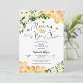 Mama tot bij van drie Baby Sprinkle Shower Kaart (Staand voorkant)