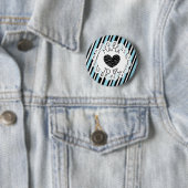 Mama tot blauwe zwarte Baby shower Button (In situ)