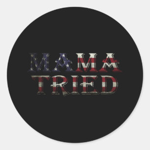 Mama Tried Country Music Lyric USA Flag Retro Ronde Sticker