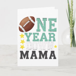 Mama van de 1 jaar oude voetballer 1e jaar omlaag kaart