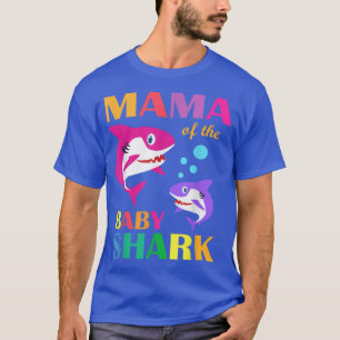 Mama van de Baby Birthday Shark Mama Shark Mothers T-shirt
