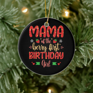 Mama van de bes eerste verjaardag meisje grappige  keramisch ornament