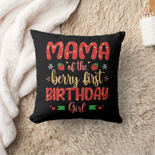 Mama van de bes eerste verjaardag meisje grappige  kussen
