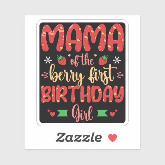 Mama van de bes eerste verjaardag meisje grappige  sticker (Vel)