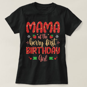 Mama van de bes eerste verjaardag meisje grappige t-shirt