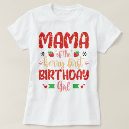 Mama van de bes verjaardag zoete mama aardbeien t-shirt