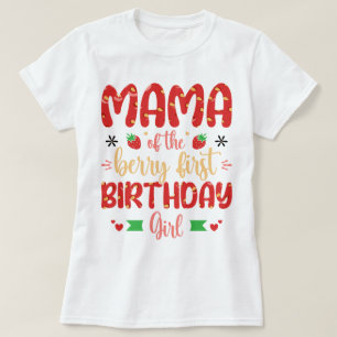 Mama van de bes verjaardag zoete mama aardbeien t-shirt