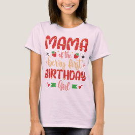 Mama van de bes verjaardag zoete mama aardbeien t-shirt