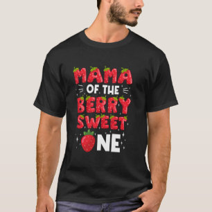 Mama van de bes zoete één aardbei familie match t-shirt