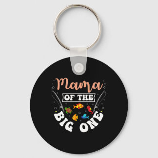 Mama van de Big One Visserij Verjaardagsfeestje Bd Sleutelhanger