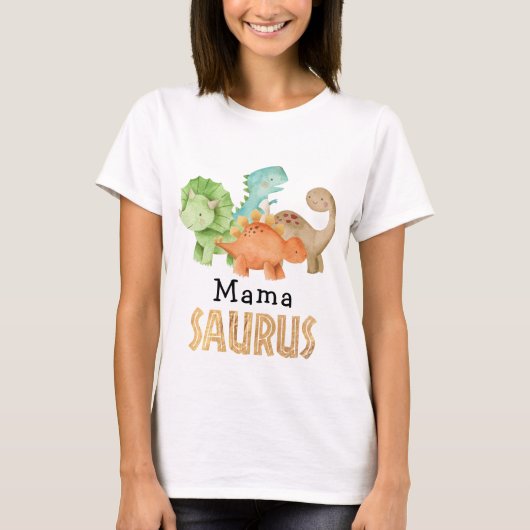 Mama van de Birthday Boy Mama Saurus T-Shirt (Voorkant)