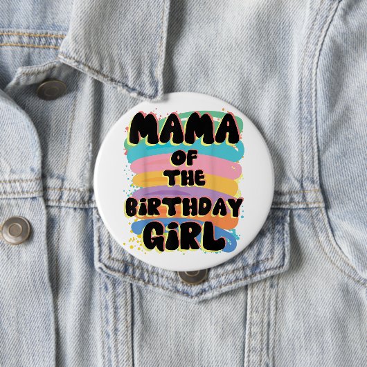 Mama van de Birthday Girl Button | Speciale cadeau (In situ)