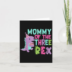 Mama van de drie Rex-verjaardagsdinosaurusfamilie Kaart