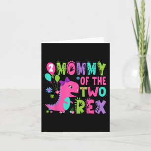 Mama van de twee Rex 2e Verjaardag Jongen Dinosaur Kaart
