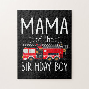 Mama van de verjaardag Boy Fire Truck brandweerman Legpuzzel