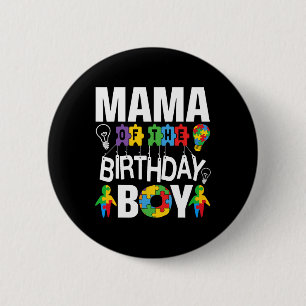 Mama van de Verjaardag Jongen Autisme Mama Ronde Button 5,7 Cm