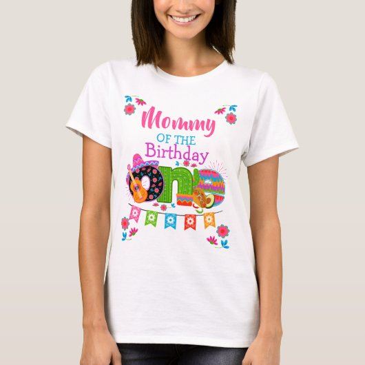 Mama van de verjaardag One fiesta | Mexico | T-shirt (Voorkant)