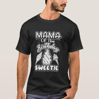 Mama van de verjaardag Sweetie Ice Cream Cones Mat T-shirt