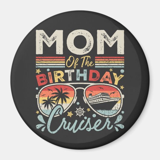 Mama van de verjaardagscruiser vakantiecirkel magneet (Voorkant)