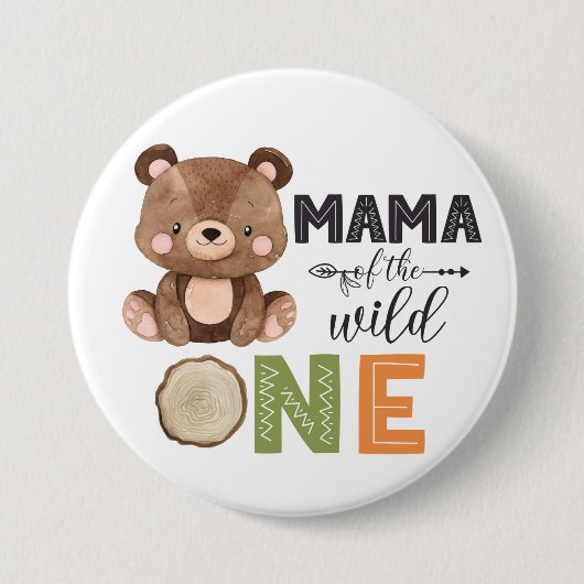 Mama van de Wilde Beer Button (Voorkant)