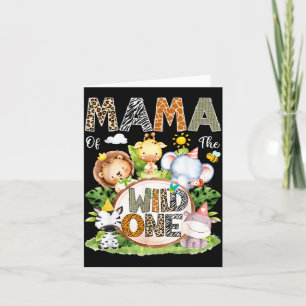 Mama van de wilde Safari Jungle Bos 1e verjaardag Kaart