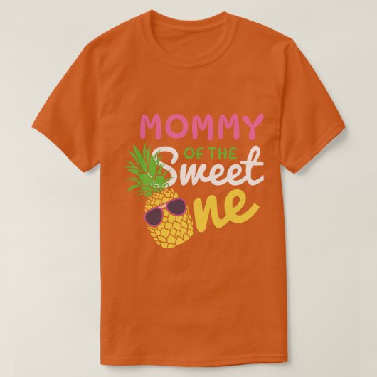 Mama van de Zoete een 1e Dag Meisje Ananas Mat T-shirt (Design voorkant)