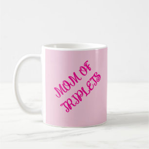 Mama van drieling meisjes, Motivatie cadeau, roze, Koffiemok