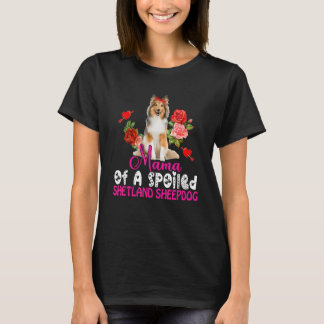 Mama van een gesmolten Shetland Sheepdog Cute Dog  T-shirt